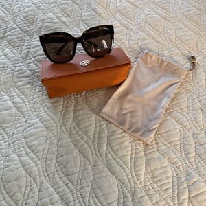 Tory Burch Tortoise Sunglasses with Orange Case